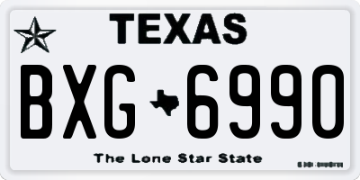 TX license plate BXG6990