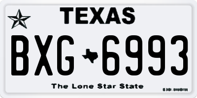 TX license plate BXG6993