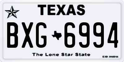 TX license plate BXG6994