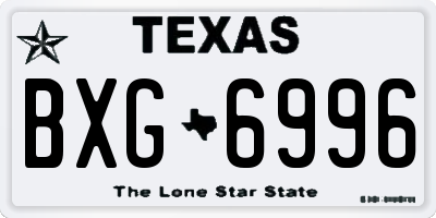 TX license plate BXG6996
