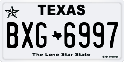 TX license plate BXG6997