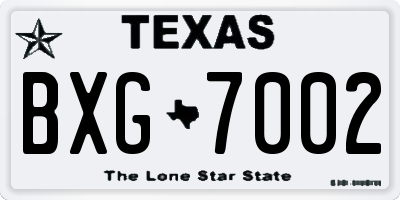 TX license plate BXG7002