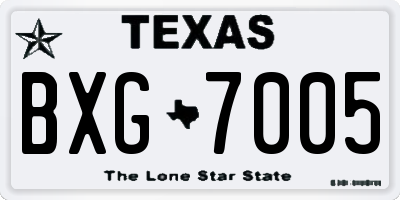 TX license plate BXG7005