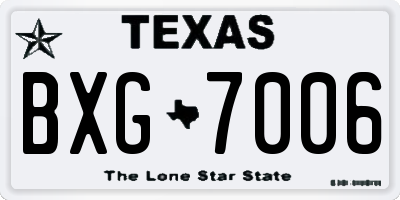 TX license plate BXG7006