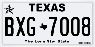 TX license plate BXG7008
