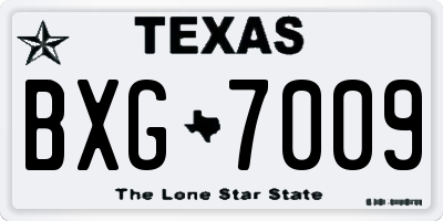 TX license plate BXG7009