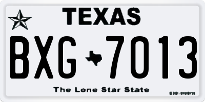 TX license plate BXG7013