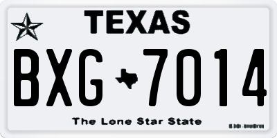 TX license plate BXG7014