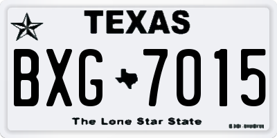TX license plate BXG7015