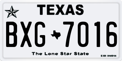 TX license plate BXG7016
