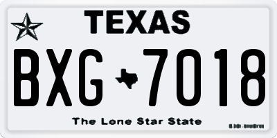TX license plate BXG7018