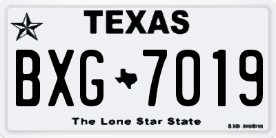 TX license plate BXG7019