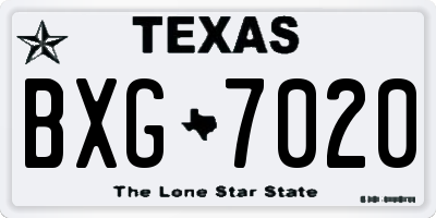 TX license plate BXG7020
