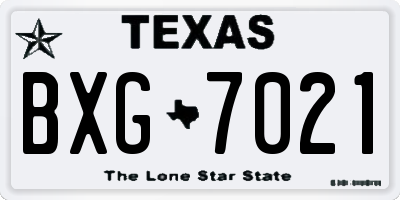 TX license plate BXG7021