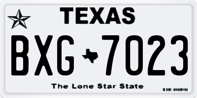 TX license plate BXG7023
