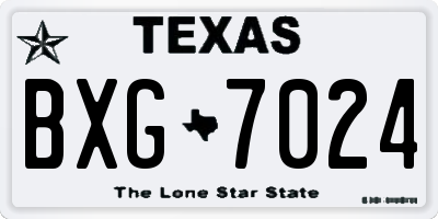 TX license plate BXG7024