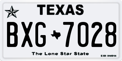TX license plate BXG7028