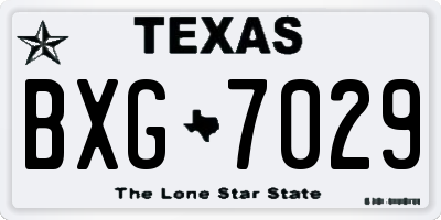 TX license plate BXG7029
