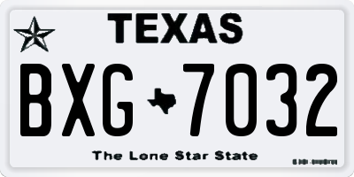 TX license plate BXG7032