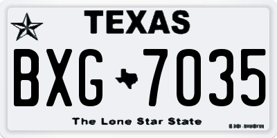 TX license plate BXG7035