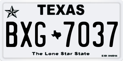TX license plate BXG7037