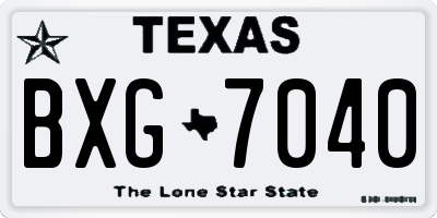TX license plate BXG7040