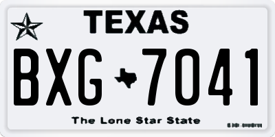 TX license plate BXG7041
