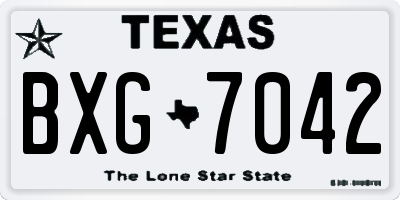 TX license plate BXG7042