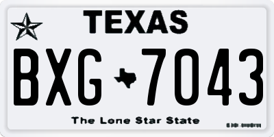 TX license plate BXG7043