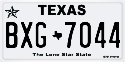 TX license plate BXG7044