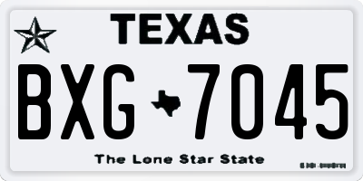 TX license plate BXG7045
