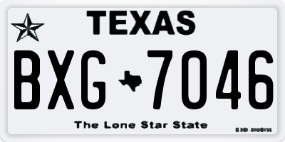 TX license plate BXG7046