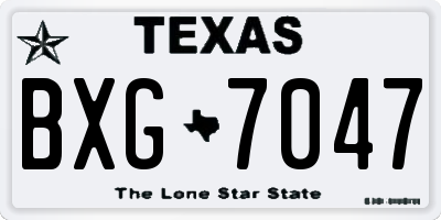 TX license plate BXG7047