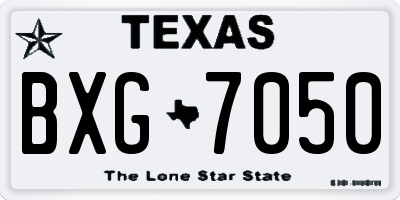 TX license plate BXG7050