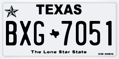 TX license plate BXG7051