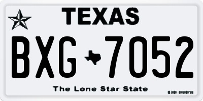 TX license plate BXG7052