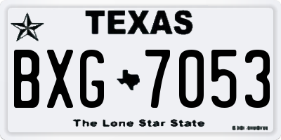TX license plate BXG7053