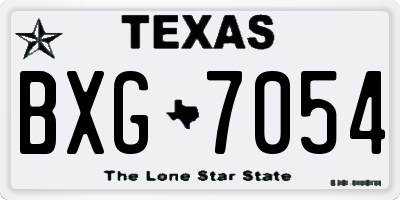 TX license plate BXG7054