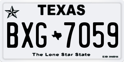 TX license plate BXG7059