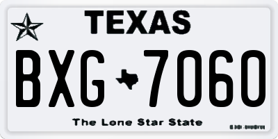 TX license plate BXG7060