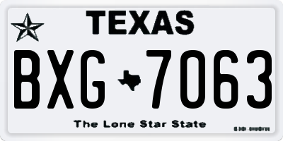 TX license plate BXG7063