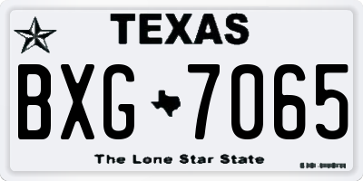 TX license plate BXG7065