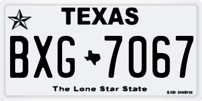 TX license plate BXG7067