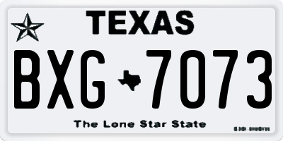 TX license plate BXG7073