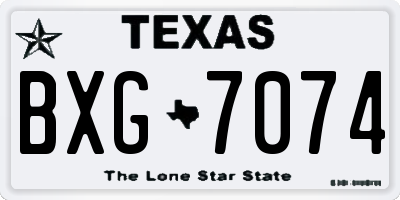 TX license plate BXG7074