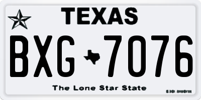 TX license plate BXG7076