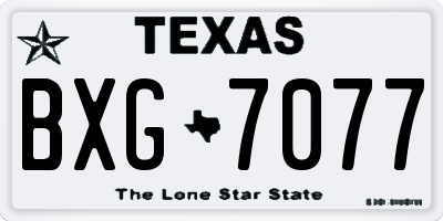 TX license plate BXG7077