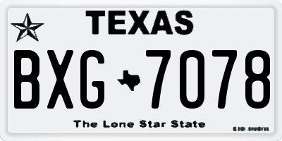 TX license plate BXG7078
