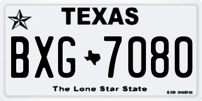 TX license plate BXG7080