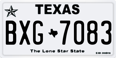 TX license plate BXG7083
